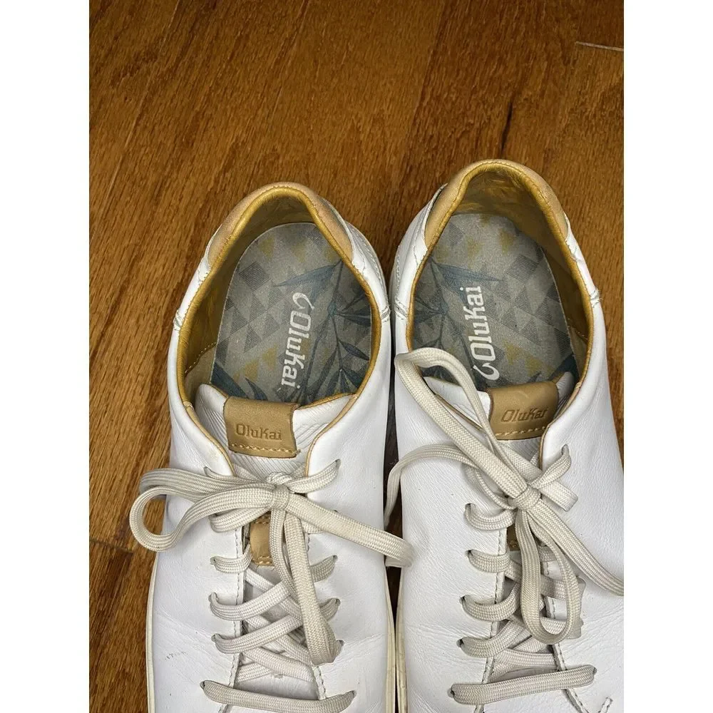 OluKai White and Brown Lace Up Shoes‎ Size US Men’s 9